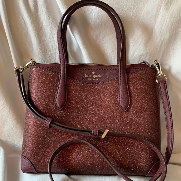 kate spade Handbags - kate spade berry glitter glimmer satchel with crossbody strap